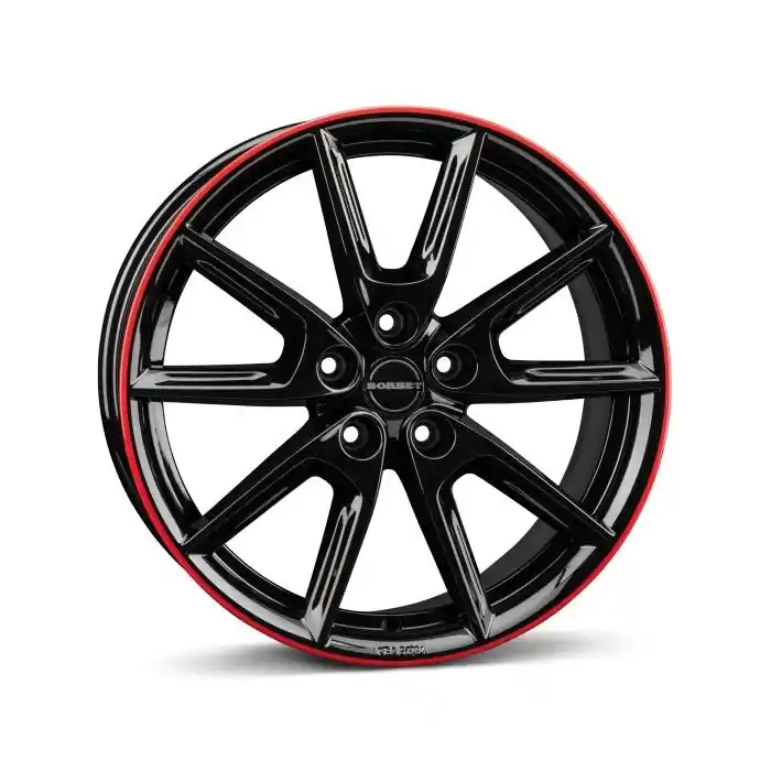 Jante aliaj BORBET LX19 BLACK GLOSSY RIM RED 8X19 5X114.3 CB:72.5 ET:50 Preț redus