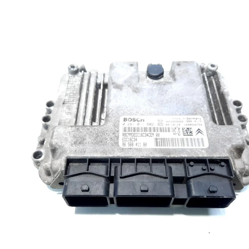 Calculator motor ECU, cod 9656841180, 0281011802, Peugeot 307 Break, 1.6 HDI, 9HX (idi:549699) Retur ușor