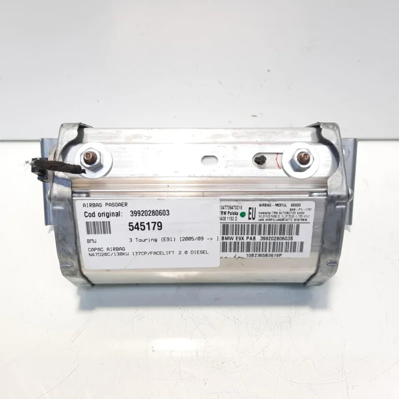 Airbag pasager, cod 39920280603, Bmw 3 Touring (E91) (id:545179) Ofertă limitată