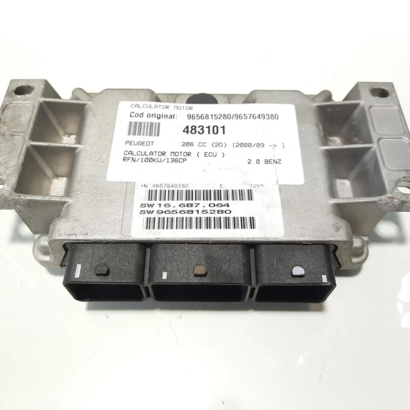 Calculator motor, cod 9656815280, 9657649380, Peugeot 307, 2.0 benz, RFN (idi:483101) Transport gratuit