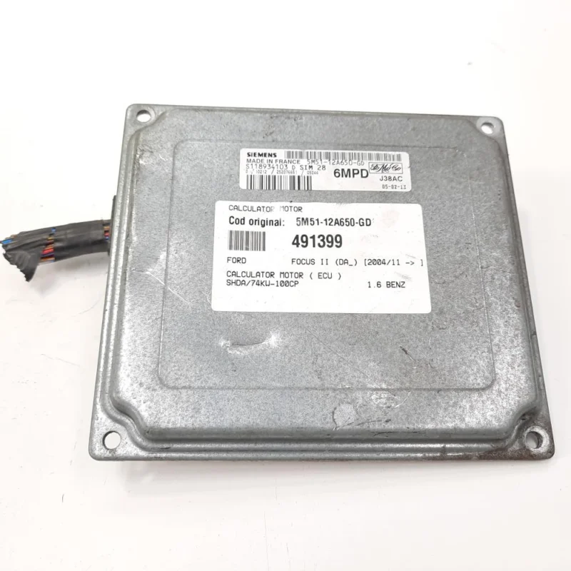 Calculator motor Siemens, cod 5M51-12A650-GD, Ford Focus C-Max, 1.6 benz, SHDA (idi:491399) Reducere