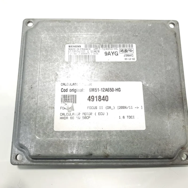 Reducere specială Calculator motor, cod 6M51-12A650-HG, Ford Focus 2 Cabriolet, 1.6 TDCI, HHDA (idi:491840)