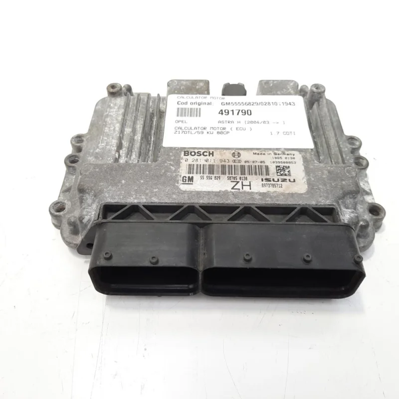 Calculator motor, cod GM55556829, 0281011943, Opel Astra G Sedan (F69), 1.7 CDTI, Z17DTL (idi:491790) Ultima șansă