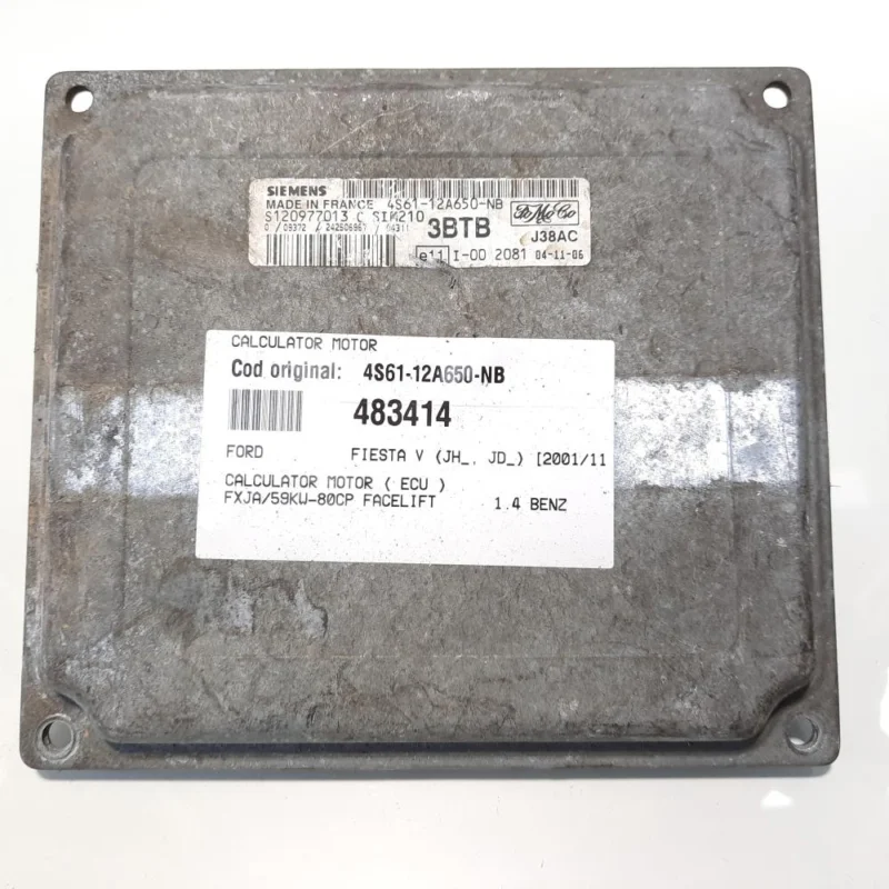 Calculator motor, cod 4S61-12A650-NB, Ford Fiesta 5, 1.4 B, FXJA (id:483414) Cumpărături sigure